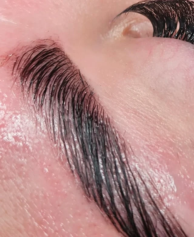 Wenkbrauw tijdens de browlamination